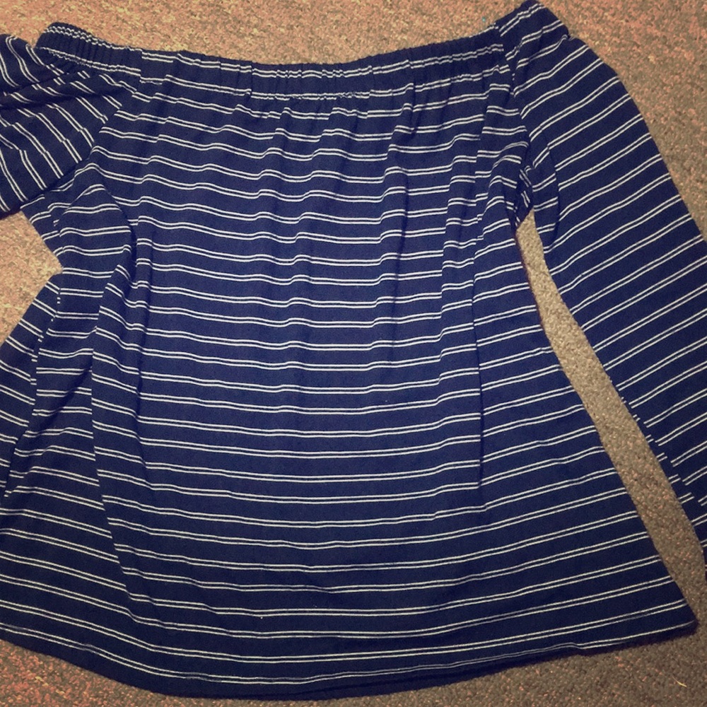 CUTE Sleeveless long sleeved shirt blue and white